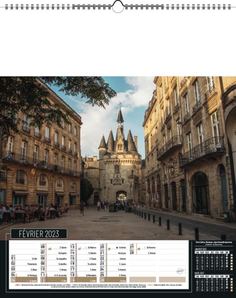 Calendriers publicitaires feuillets France, Calendrier Pays de France