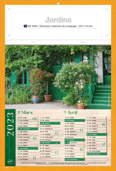 Calendriers publicitaires jardins, Jardins 