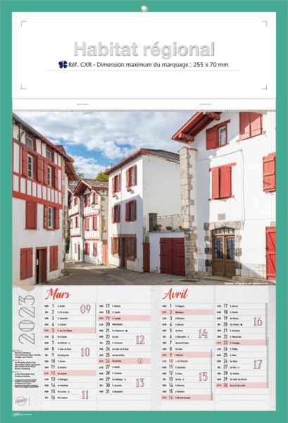 Calendriers publicitaires régions, Habitat Régional