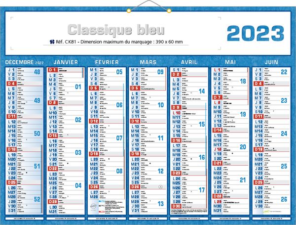 Calendriers publicitaires, Classique Couleurs
