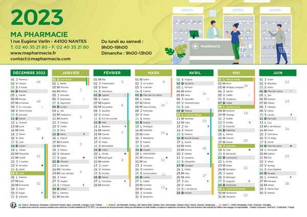 Pharmacie - Calendrier Personnalisé