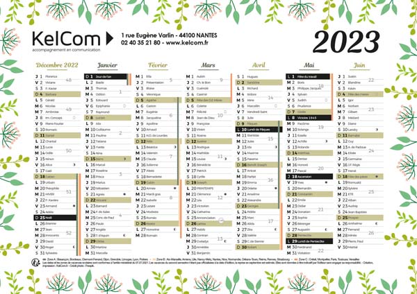 Printemps - Calendrier Personnalisé