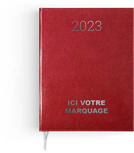 Calendrier Bancaire personnalisé | Liberte Centre Val-De-Loire-270X208 : agenda Emboité Personnalisable Harmonie - 90X165 Rouge 2