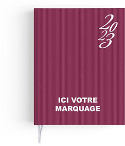 Calendrier Bancaire personnalisé | Liberte Centre Val-De-Loire-550X405 : agenda Emboité Personnalisable Premium - 90X165 Bordeaux 2
