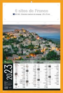 Bloc calendrier publicitaire, Sites de France 1