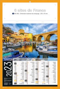 Bloc calendrier publicitaire, Sites de France 2