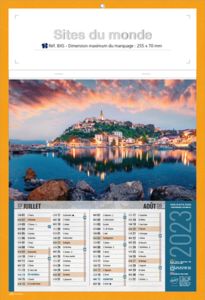 Bloc calendrier publicitaire illustré, Sites du Monde 2