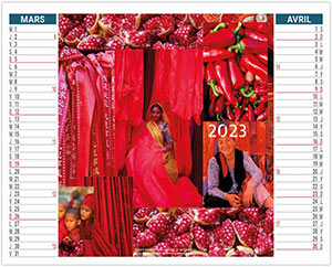 Calendrier 2 en 1 personnalisable - Couleurs voyage - 330 x 470 1