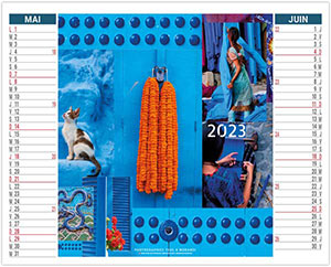 Calendrier 2 en 1 personnalisable - Couleurs voyage - 330 x 470 2