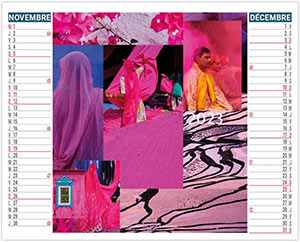 Calendrier 2 en 1 personnalisable - Couleurs voyage - 330 x 470 5