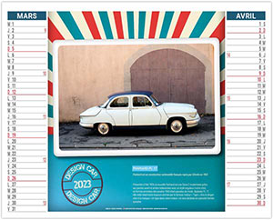 Calendrier 2 en 1 personnalisable - Design car - 480 x 700 1