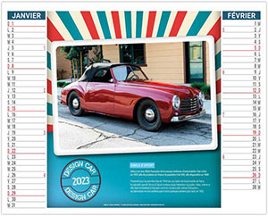 Calendrier 2 en 1 personnalisable - Design car - 480 x 700