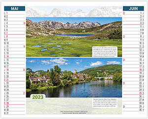 Calendrier 2 en 1 personnalisable - Paysages de France - 330 x 470 2