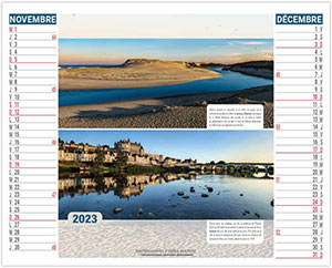Calendrier 2 en 1 personnalisable - Paysages de France - 330 x 470 5