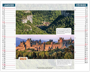 Calendrier 2 en 1 personnalisable - Paysages de France - 330 x 470