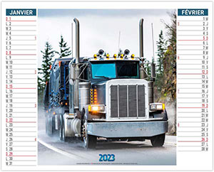 Calendrier 2 en 1 personnalisable - Trucks - 480 x 700