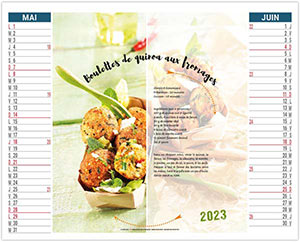 Calendrier 2 en 1 publicitaire - Plats et desserts - 330 x 470 2