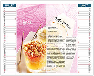Calendrier 2 en 1 publicitaire - Plats et desserts - 330 x 470 3