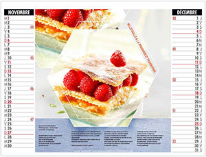 Calendrier 2 en 1 publicitaire - Plats et desserts - 330 x 470 6