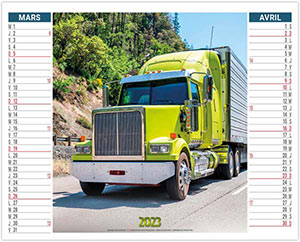 Calendrier 2 en 1 publicitaire - Trucks - 330 x 470 1