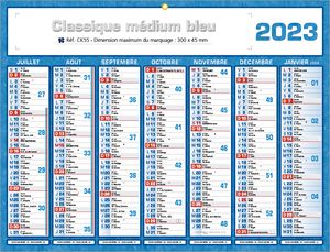 Calendrier bancaire publicitaire classique, Classique Medium 1