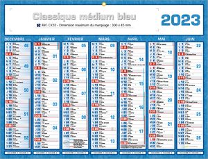 Calendrier bancaire publicitaire classique, Classique Medium
