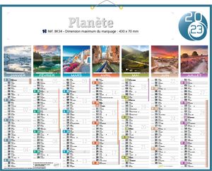 Calendrier banque publicitaire planète, Planète