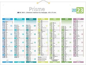 Calendrier de banque publicitaire qualité, Prismabanque