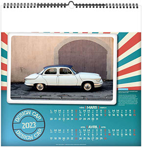 Calendrier illustré personnalisable - Design car - 330 x 330 4