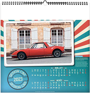 Calendrier illustré personnalisable - Design car - 330 x 330 6