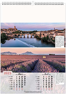 Calendrier illustré personnalisable - Paysage de France - 210 x 290 3