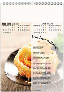 Calendrier illustré personnalisable - Plats et desserts - 210 x 290 3