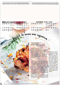 Calendrier illustré personnalisable - Plats et desserts - 210 x 290 4