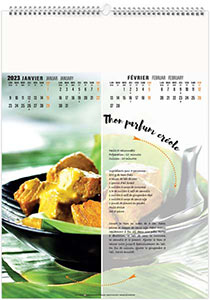 Calendrier illustré personnalisable - Plats et desserts - 210 x 290