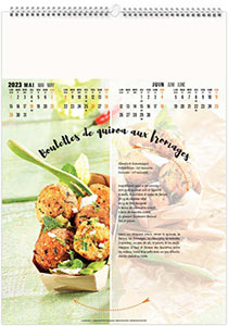 Calendrier illustré personnalisable - Plats et desserts - 300 x 420 2