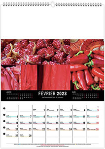 Calendrier mural personnalisable - Couleurs voyage - 240 x 330