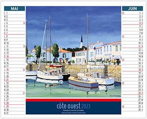 Calendrier Personnalisable 2 en 1 Côte Ouest - 330X470 2