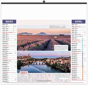 Calendrier Personnalisé Illustré Éco Paysages de France - 480X450 7