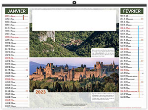 Calendrier Personnalisé Illustré Éco Paysages de France - 480X450