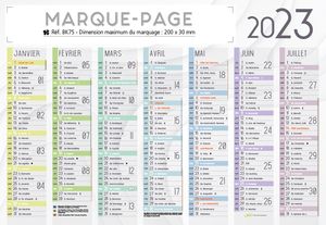 Calendrier petit format, Mini Marque-Page