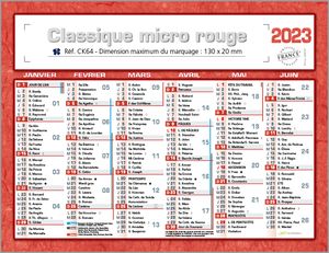 Calendrier publicitaire, Classique Micro 2