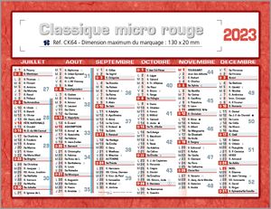 Calendrier publicitaire, Classique Micro 3