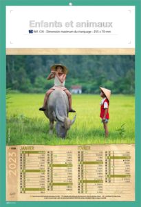 Calendrier publicitaire animaux, Enfants et animaux 5