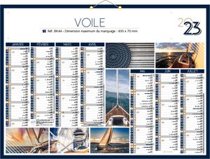 Calendrier publicitaire bateau, Voiles