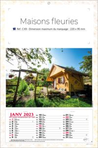 Calendrier publicitaire fleur, Maisons Fleurs 1