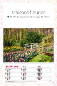 Calendrier publicitaire fleur, Maisons Fleurs 2