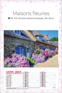 Calendrier publicitaire fleur, Maisons Fleurs 3