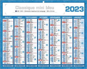 Calendrier publicitaire petit format, Classique Mini 1