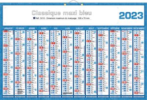 Calendriers publicitaire, Classique Maxi