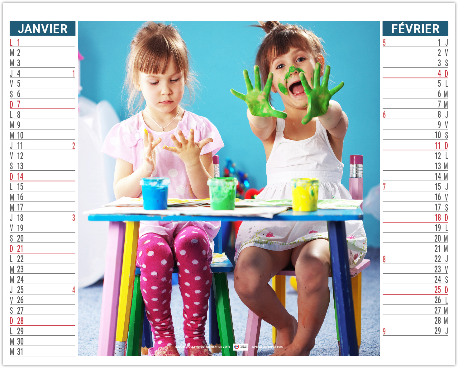 Calendrier 2 1 personnalise jeux enfants 330 x 470